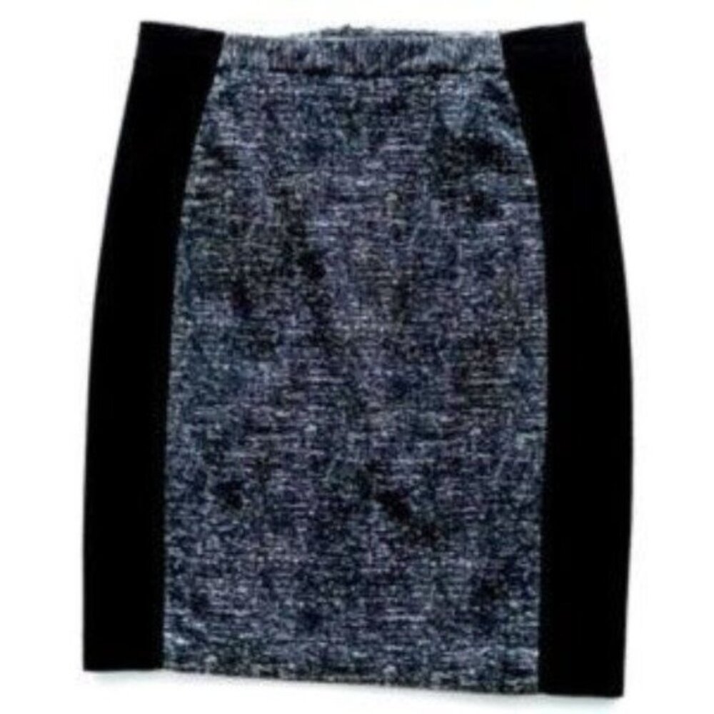 H&M Black and White Color Block Pencil Skirt Size 8 Classic Corporate Chic